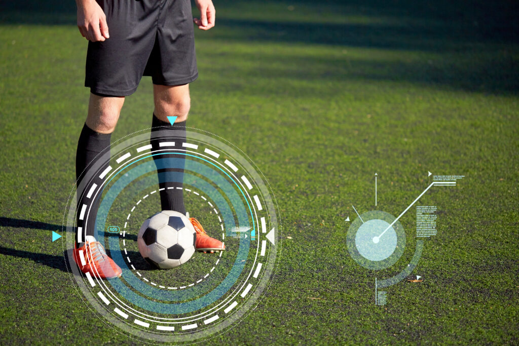 Sport,,Football,Training,And,Technology,-,Soccer,Player,Playing,With